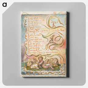 アートパネル-Songs of Innocence and of Experience: Spring (second plate): Little Girl - ウィリアム ブレイク Canvas.