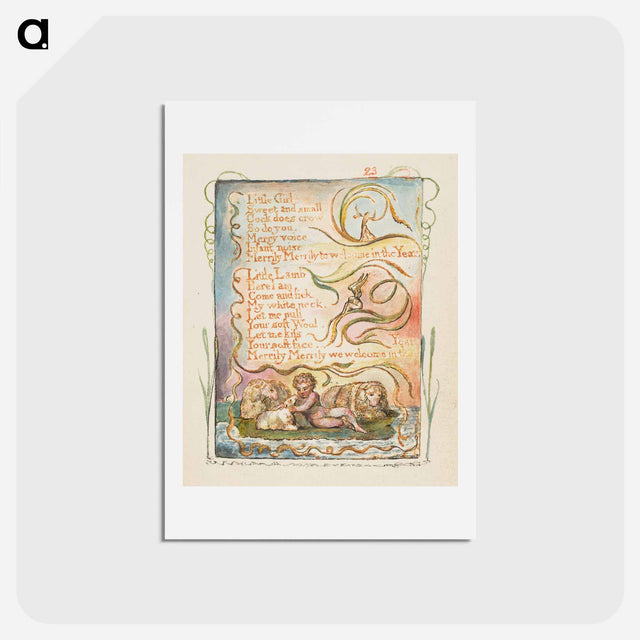 アートポストカード-Songs of Innocence and of Experience: Spring (second plate): Little Girl - ウィリアム ブレイク Postcard.
