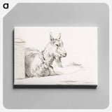 アートパネル-Goat half lying in a pen - ジャン ベルナール Canvas.
