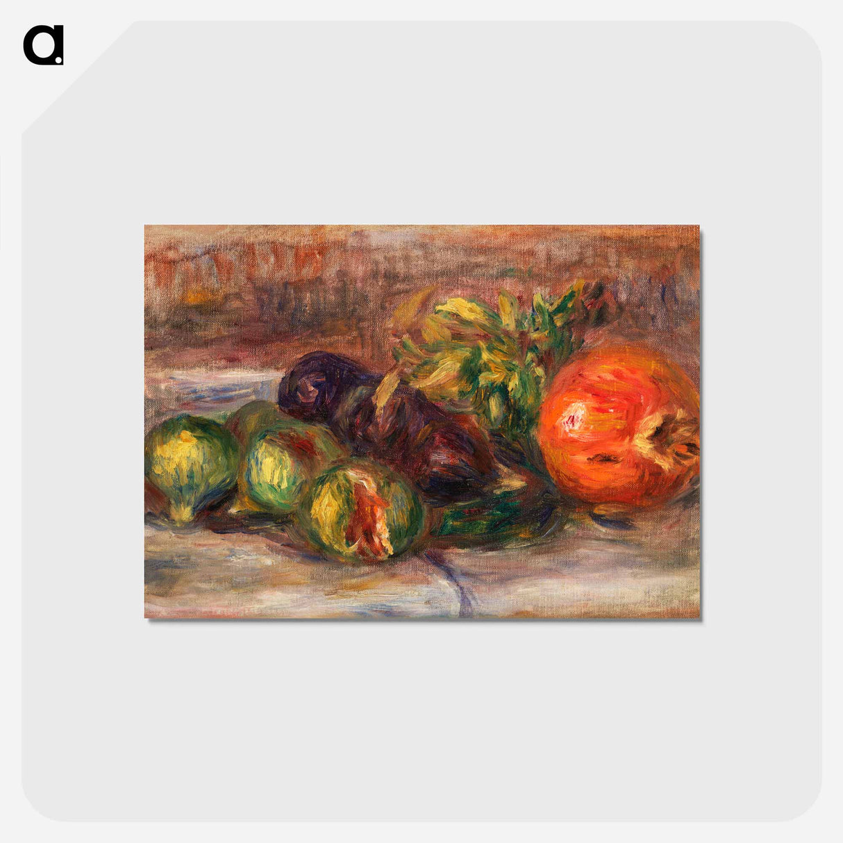 アートポストカード-Pomegranate and Figs - ピエール オーギュスト ルノワール Postcard.