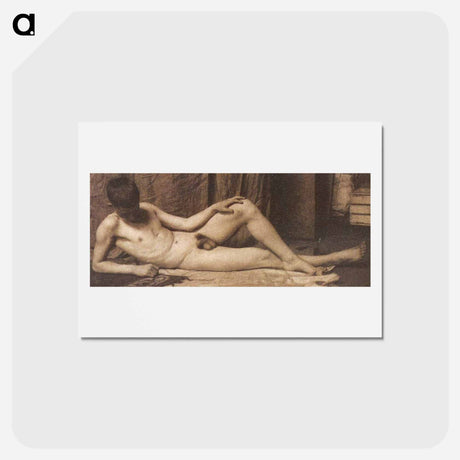アートポストカード-Boy laying in Atelier - トーマス エイキンズ Postcard.