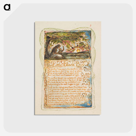 アートポストカード-Songs of Innocence and of Experience: The Little Black Boy - ウィリアム ブレイク Postcard.
