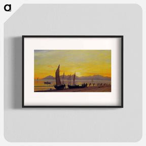 アートポスター-Boats Ashore at Sunset - アルバート ビアスタット Poster.