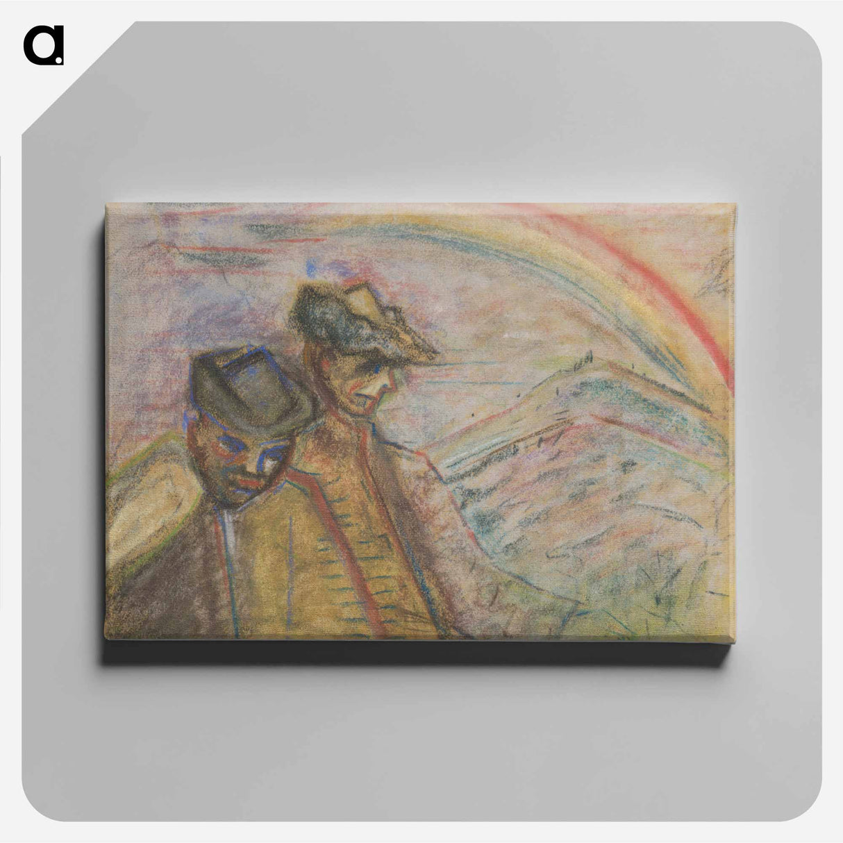 Two men in a landscape - アーノルド ピーター ワイズ クビンチャン Canvas.