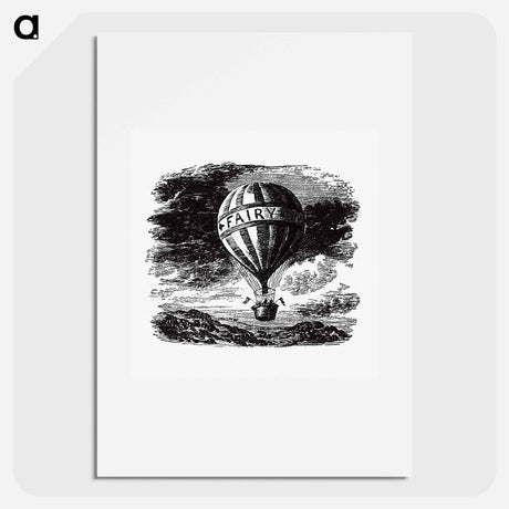 アートポスター-Hot Air Balloon Illustration from Fairy Mary's Dream
 - 大英図書館 Poster.