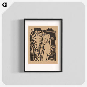 アートポスター-Female Nude Before a Cabinet - エルンスト ルートヴィヒ キルヒナー Poster.