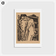 アートポストカード-Female Nude Before a Cabinet - エルンスト ルートヴィヒ キルヒナー Postcard.