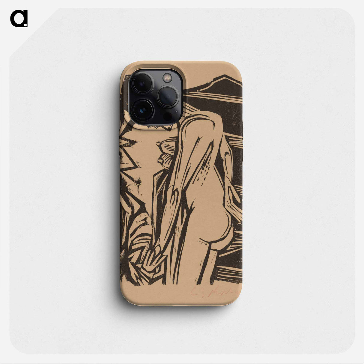 Female Nude Before a Cabinet - Ernst Ludwig Kirchner Phone Case.