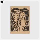 アートポストカード-Female Nude Before a Cabinet - エルンスト ルートヴィヒ キルヒナー Postcard.