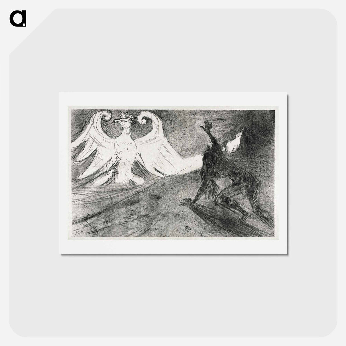 アートポストカード-Project for Frontispiece to: Au pied du Sinaï - アンリ ド トゥールーズ ロートレック Postcard.