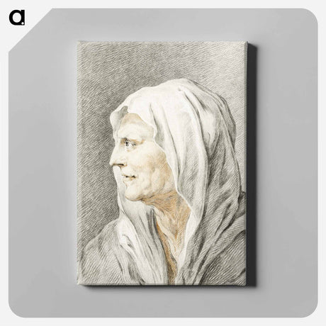 アートパネル-Old woman with headscarf - ジャン ベルナール Canvas.