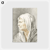 アートポストカード-Old woman with headscarf - ジャン ベルナール Postcard.