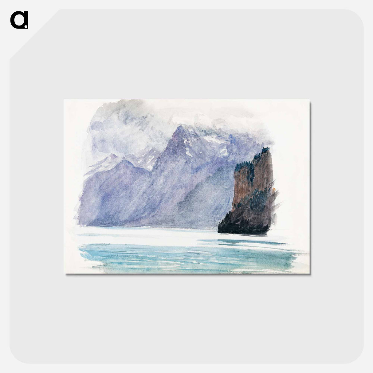 アートポストカード-Mountain Lake from Switzerland - ジョン シンガー サージェント Postcard.