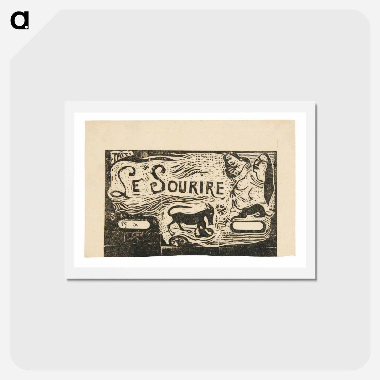 アートポストカード-Fox, Busts of Two Women, and a Rabbit - ポール ゴーギャン Postcard.