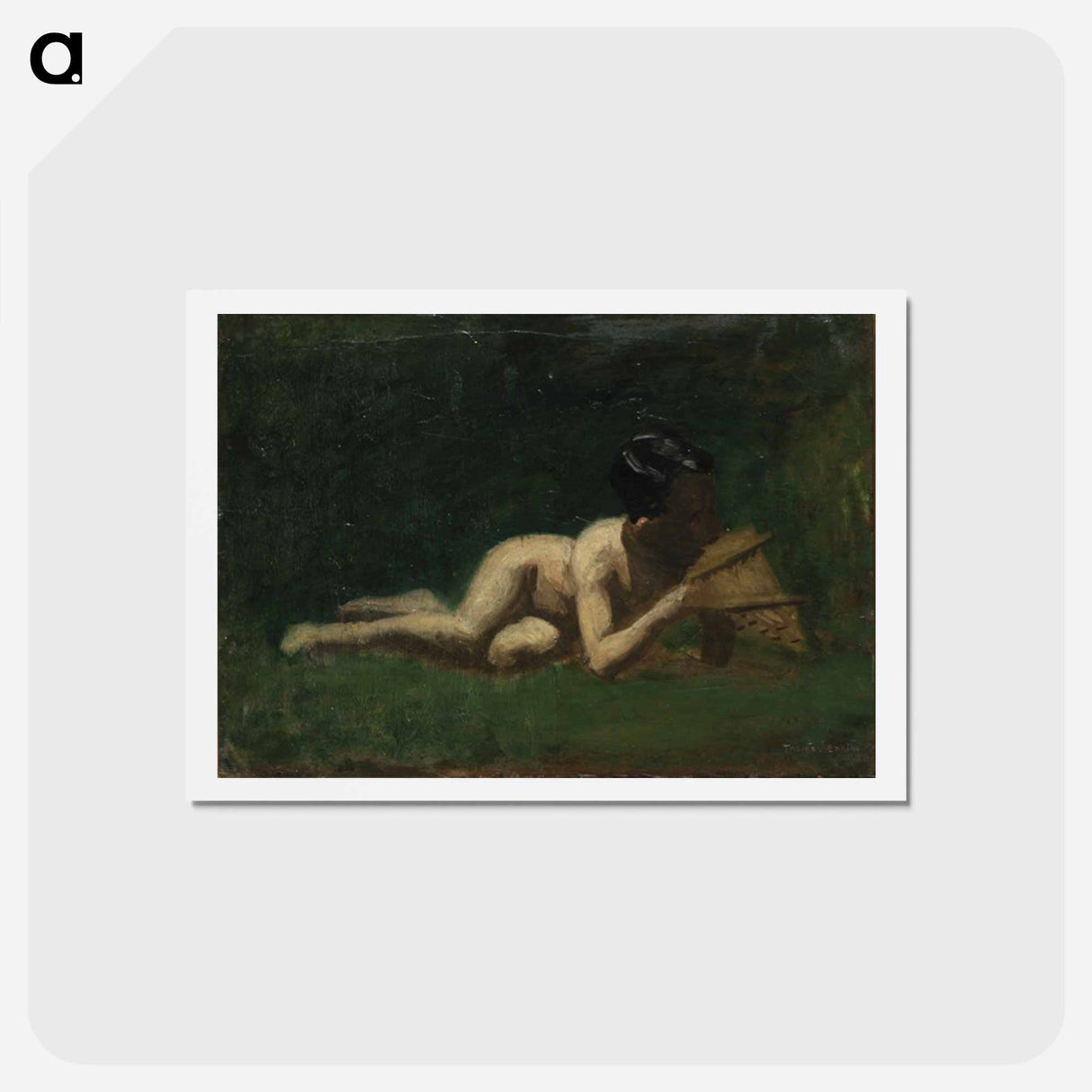 アートポストカード-Boy Reclining - トーマス エイキンズ Postcard.