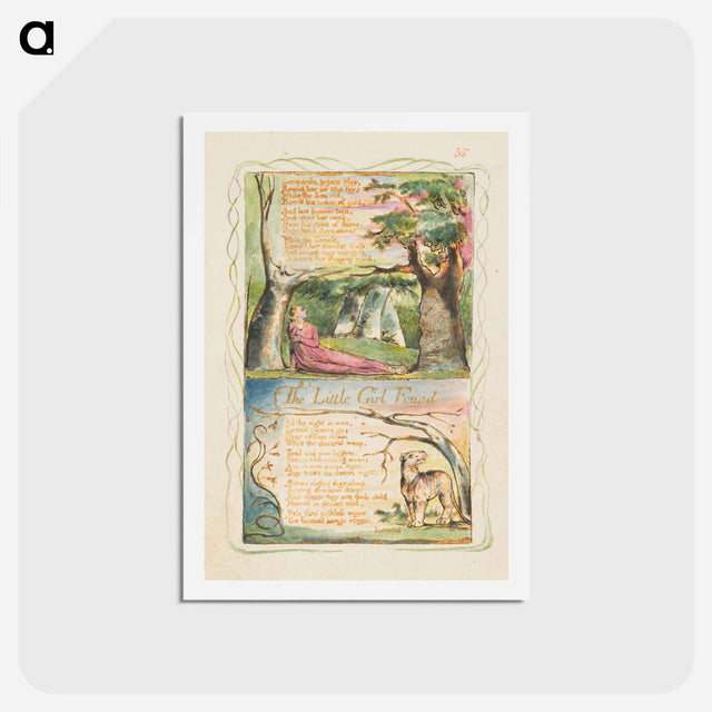 アートポストカード-Songs of Innocence and of Experience: The Little Girl Lost/The Little Girl Found - ウィリアム ブレイク Postcard.