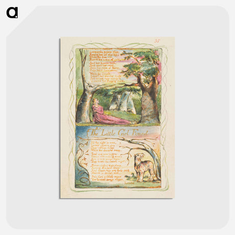 アートポストカード-Songs of Innocence and of Experience: The Little Girl Lost/The Little Girl Found - ウィリアム ブレイク Postcard.