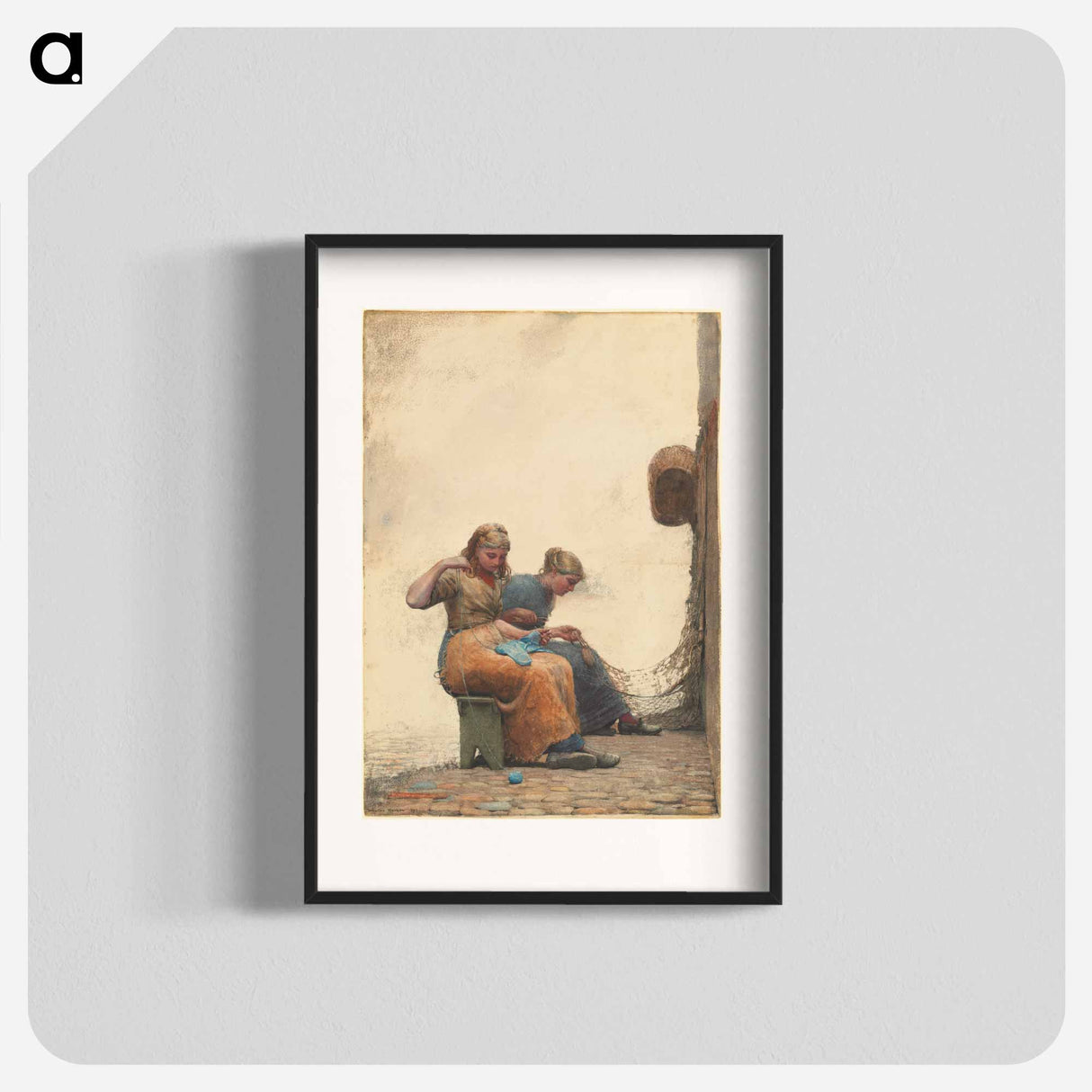 Mending the Nets - Winslow Homer Poster.