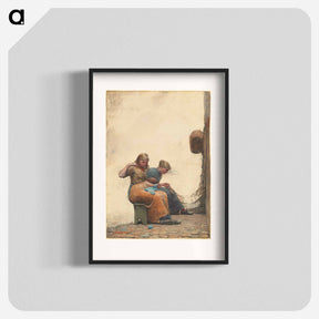 アートポスター-Mending the Nets - ウィンスロー ホーマー Poster.