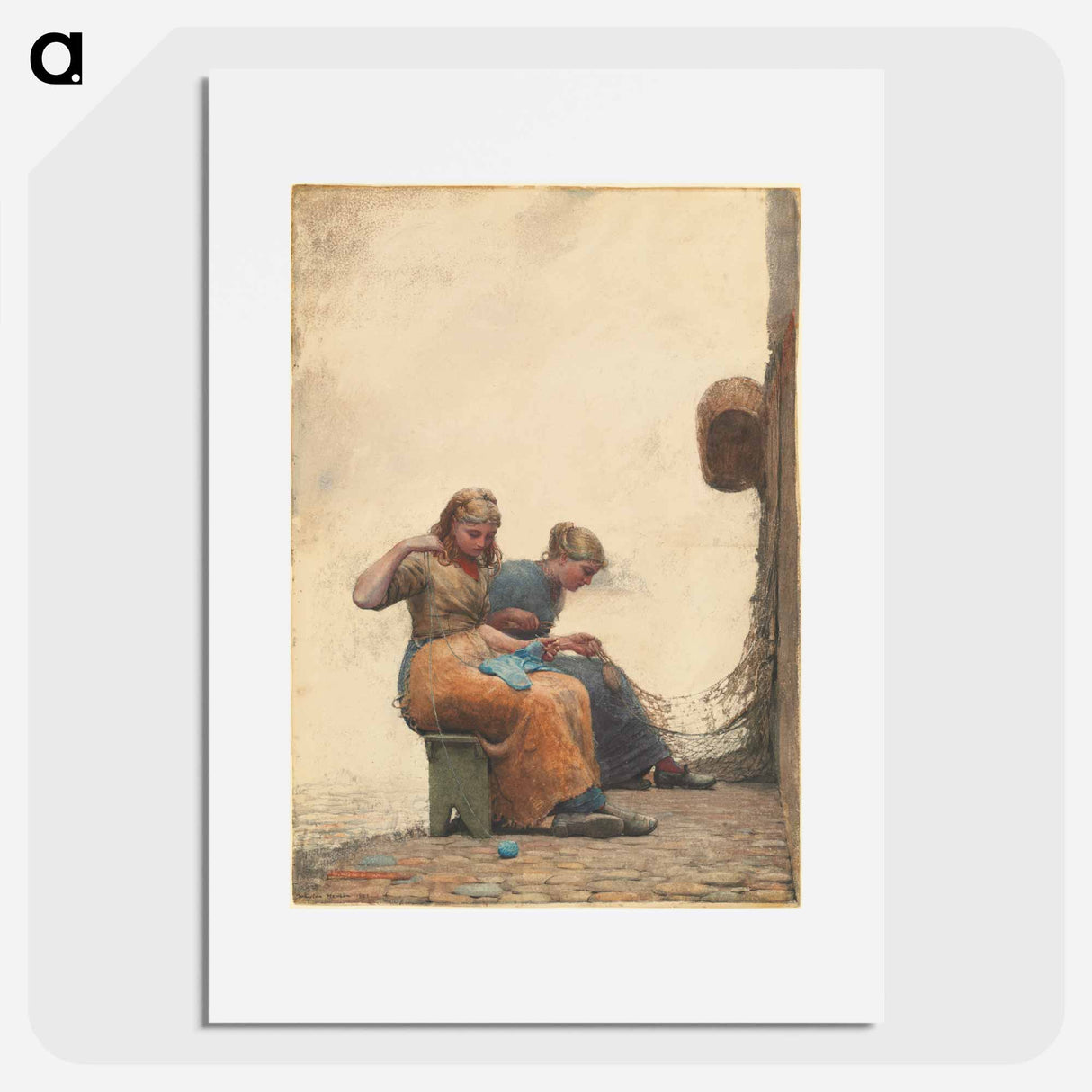 Mending the Nets - Winslow Homer Poster.