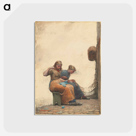 アートポストカード-Mending the Nets - ウィンスロー ホーマー Postcard.