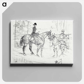 アートパネル-Horsewoman and Cart - アンリ ド トゥールーズ ロートレック Canvas.