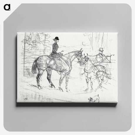 アートパネル-Horsewoman and Cart - アンリ ド トゥールーズ ロートレック Canvas.