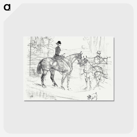 アートポストカード-Horsewoman and Cart - アンリ ド トゥールーズ ロートレック Postcard.