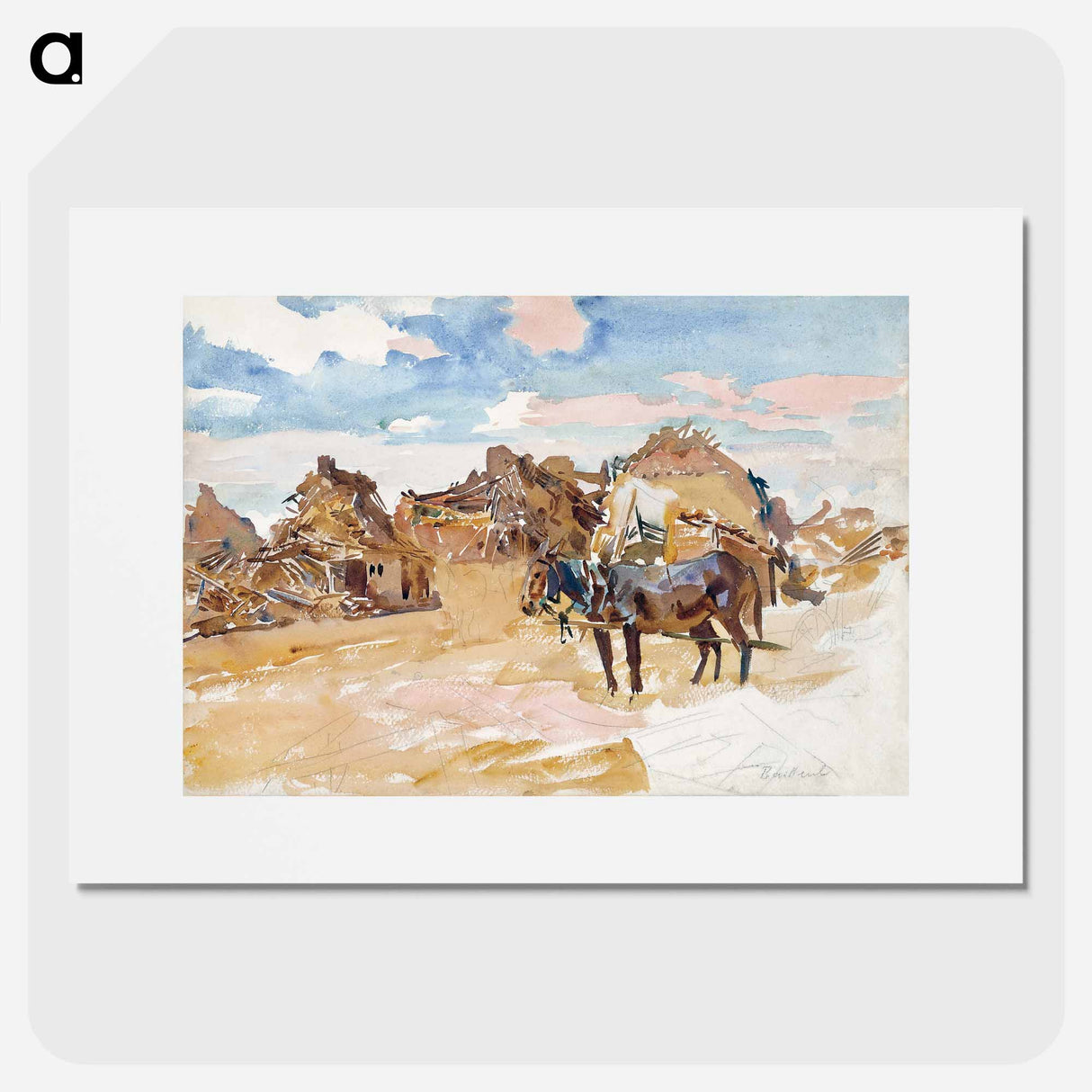 Mules and Ruins - John Singer Sargent Poster.