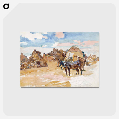 アートポストカード-Mules and Ruins - ジョン シンガー サージェント Postcard.