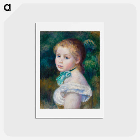 アートポストカード-Head of Young Girl - ピエール オーギュスト ルノワール Postcard.