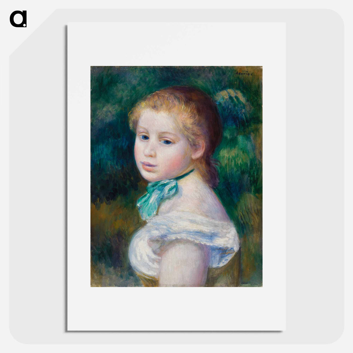 Head of Young Girl - Pierre-Auguste Renoir Poster.