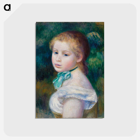 アートポストカード-Head of Young Girl - ピエール オーギュスト ルノワール Postcard.