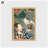 アートポストカード-Onnagata and Wine Bearer with Begonia
 - 歌川 国貞 Postcard.