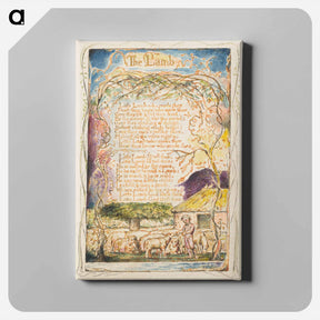 アートパネル-Songs of Innocence and of Experience: The Lamb - ウィリアム ブレイク Canvas.