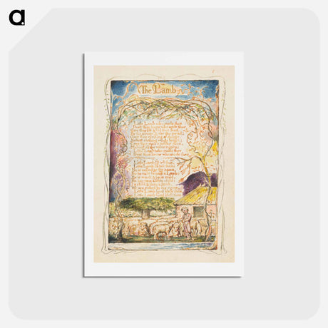アートポストカード-Songs of Innocence and of Experience: The Lamb - ウィリアム ブレイク Postcard.