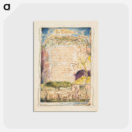 アートポストカード-Songs of Innocence and of Experience: The Lamb - ウィリアム ブレイク Postcard.