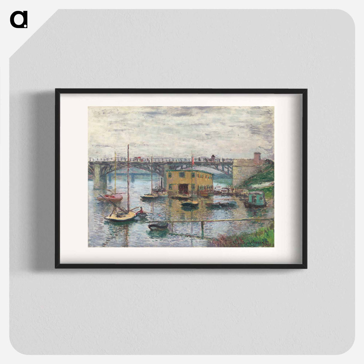 Bridge at Argenteuil on a Gray Day - クロード モネ Poster.