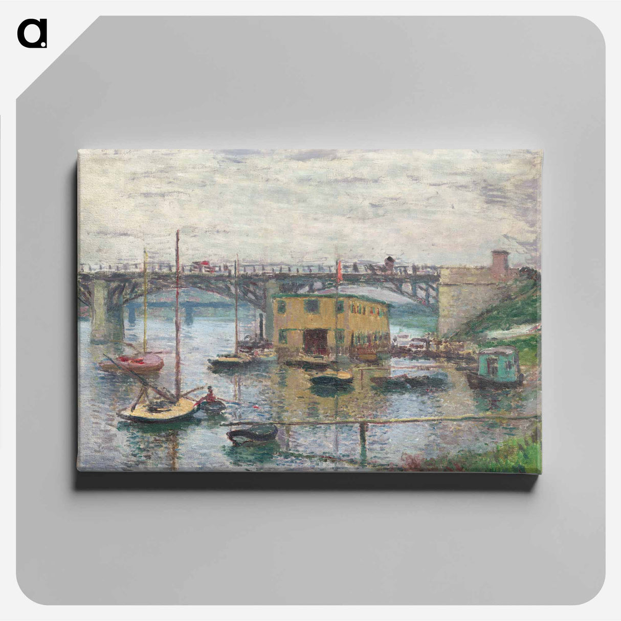 Bridge at Argenteuil on a Gray Day - クロード モネ Canvas.