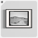 The Niccum farm, seen from road against sage brush hills. Malheur County, Oregon. Sourced from the Library of Congress. - Dorothea Lange Poster.