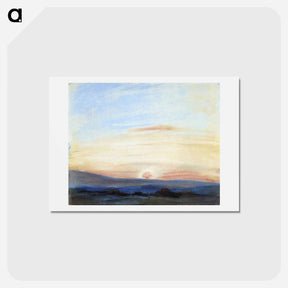 アートポストカード-Study of Sky, Setting Sun - ウジェーヌ ドラクロワ Postcard.