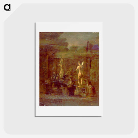アートポストカード-Compositional Study for William Rush Carving His Allegorical Figure of the Schuylkill River - トーマス エイキンズ Postcard.