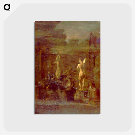 アートポストカード-Compositional Study for William Rush Carving His Allegorical Figure of the Schuylkill River - トーマス エイキンズ Postcard.