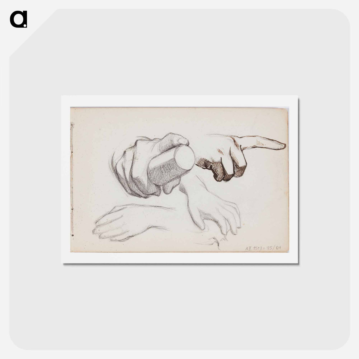 アートポストカード-(unknown)part of a sketchbook - アルバート エーデルフェルト Postcard.