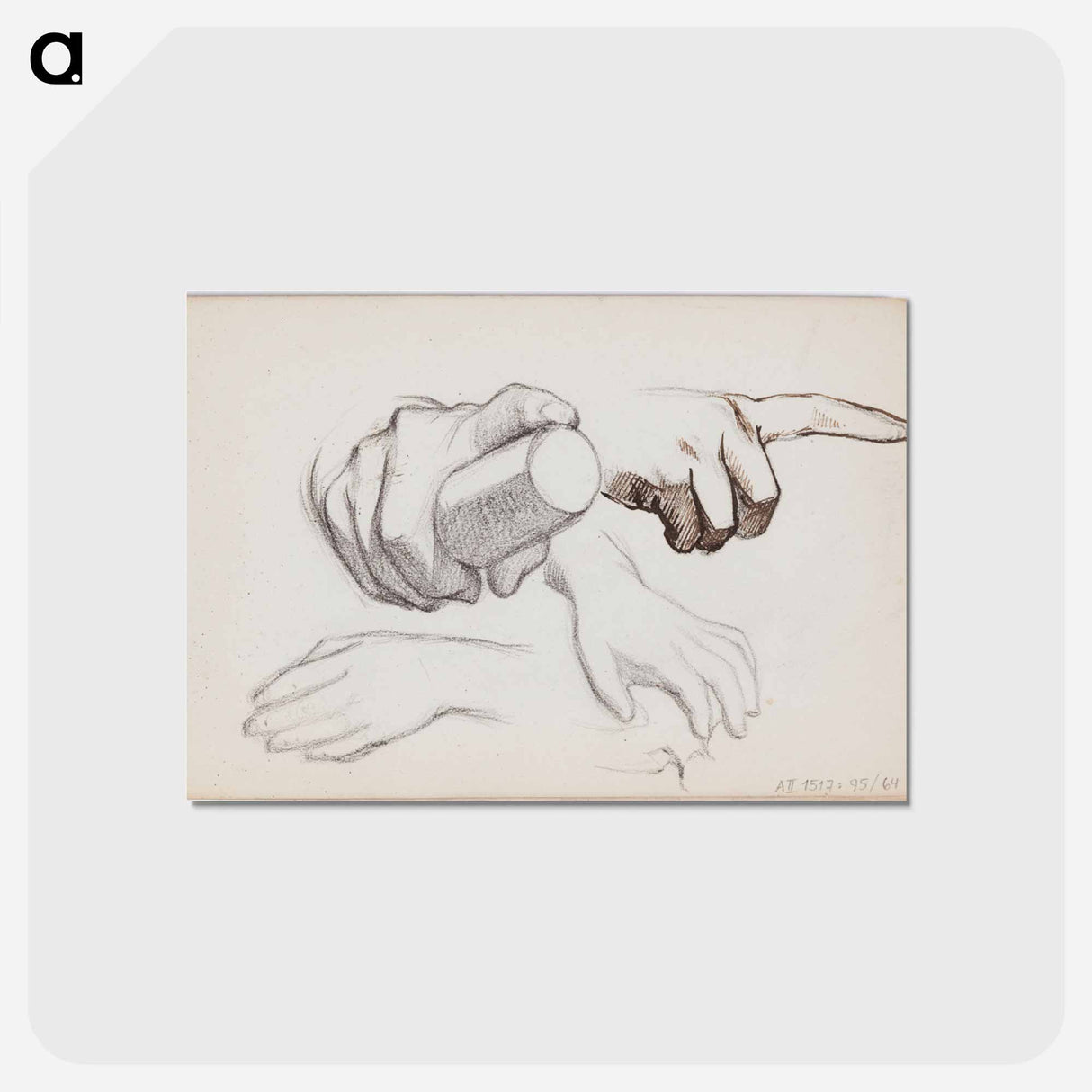 アートポストカード-(unknown)part of a sketchbook - アルバート エーデルフェルト Postcard.