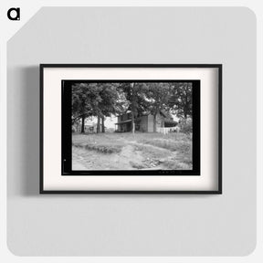 アートポスター-The one-and-a-half story part of this house was built fifty to sixty years ago. The two-story part was built in 1900. Farm is owned by a woman whose husband died seventeen years ago. Person County, No - ドロテア ラング Poster.