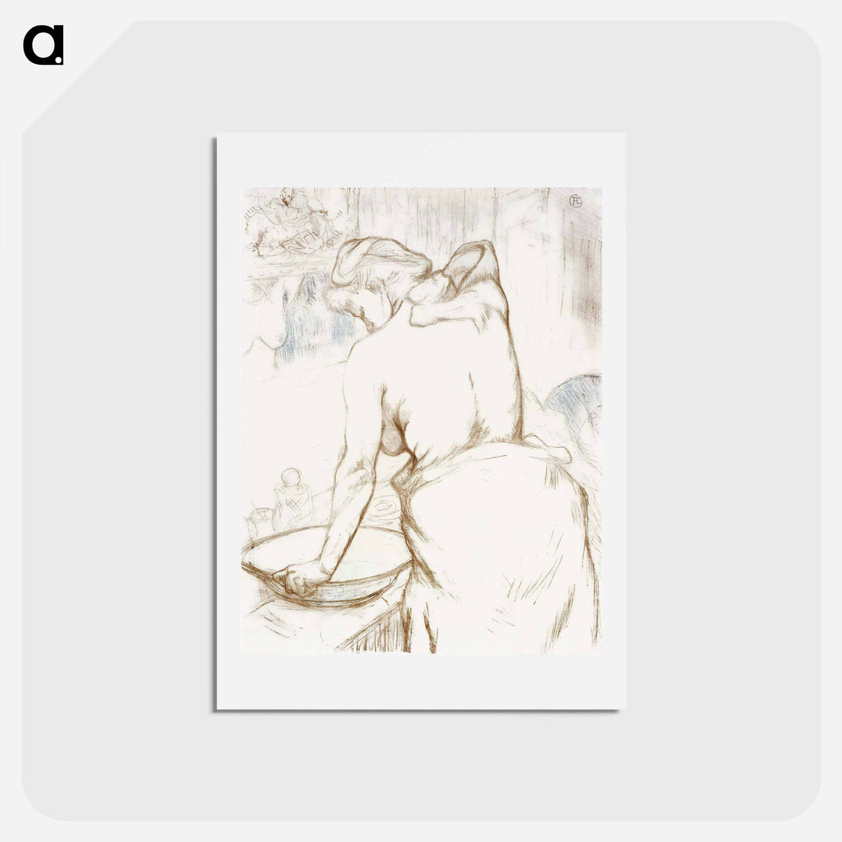アートポストカード-Washing - アンリ ド トゥールーズ ロートレック Postcard.