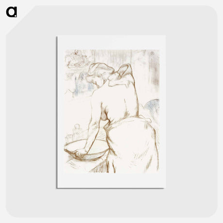 アートポストカード-Washing - アンリ ド トゥールーズ ロートレック Postcard.