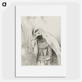 She Draws From Her Bosom a Sponge, Perfectly Black, and Covers it With Kisses - オディロン ルドン Poster.