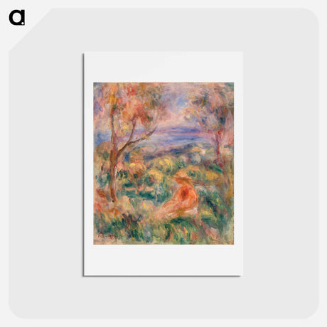 アートポストカード-Seated Woman with Sea in the Distance - ピエール オーギュスト ルノワール Postcard.